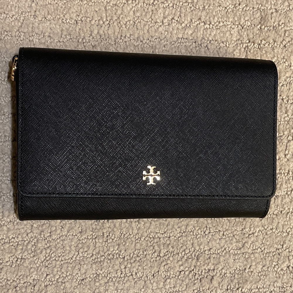 Black Tory Burch Chain Wallet